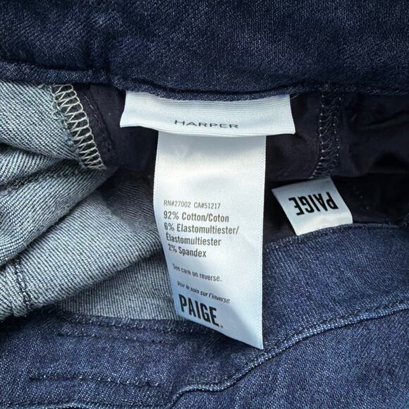 Paige Harper Jeans Womens Size 32 High Waist Wide Leg Dark Blue - Picture 3 of 14